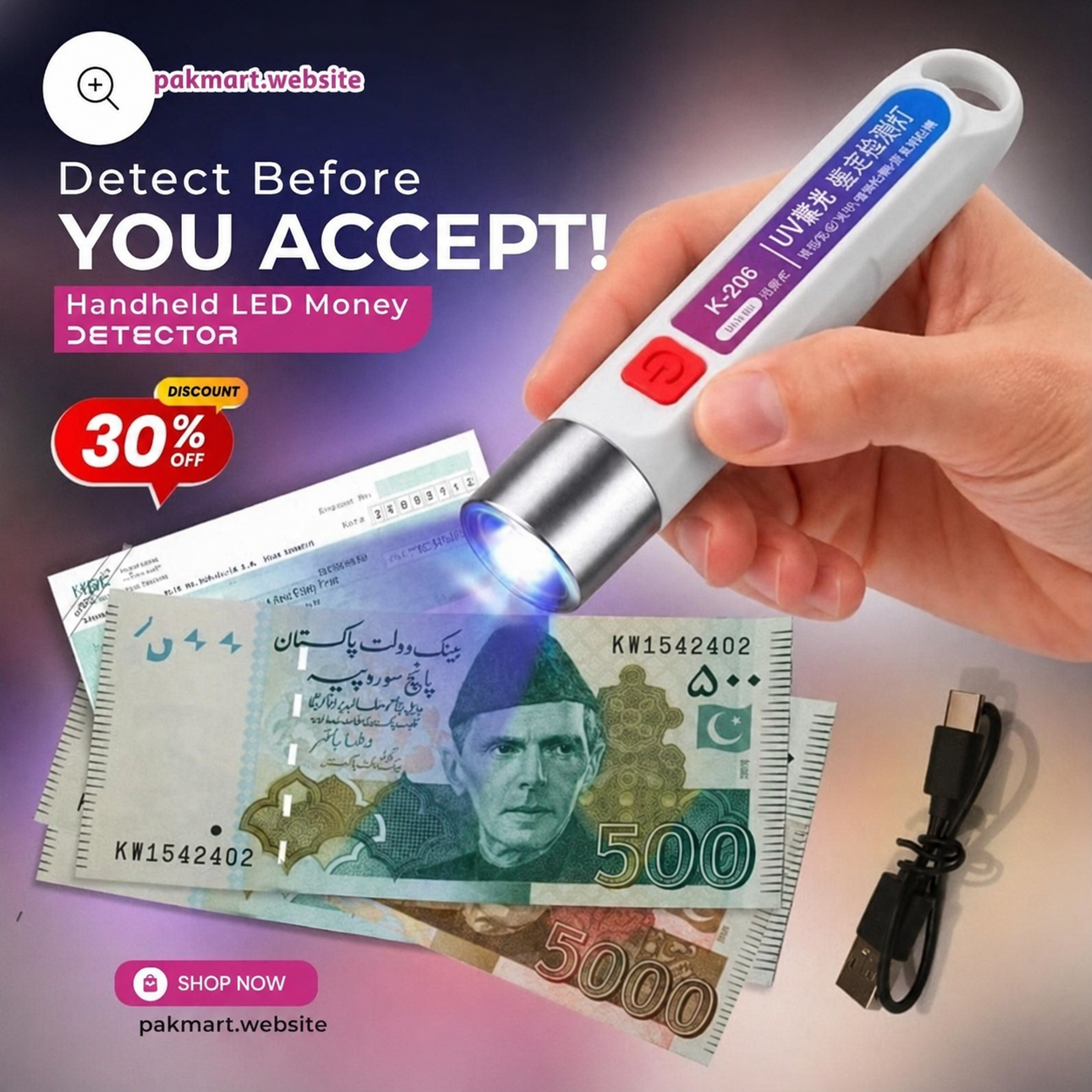 Hand Held Led Money Detector